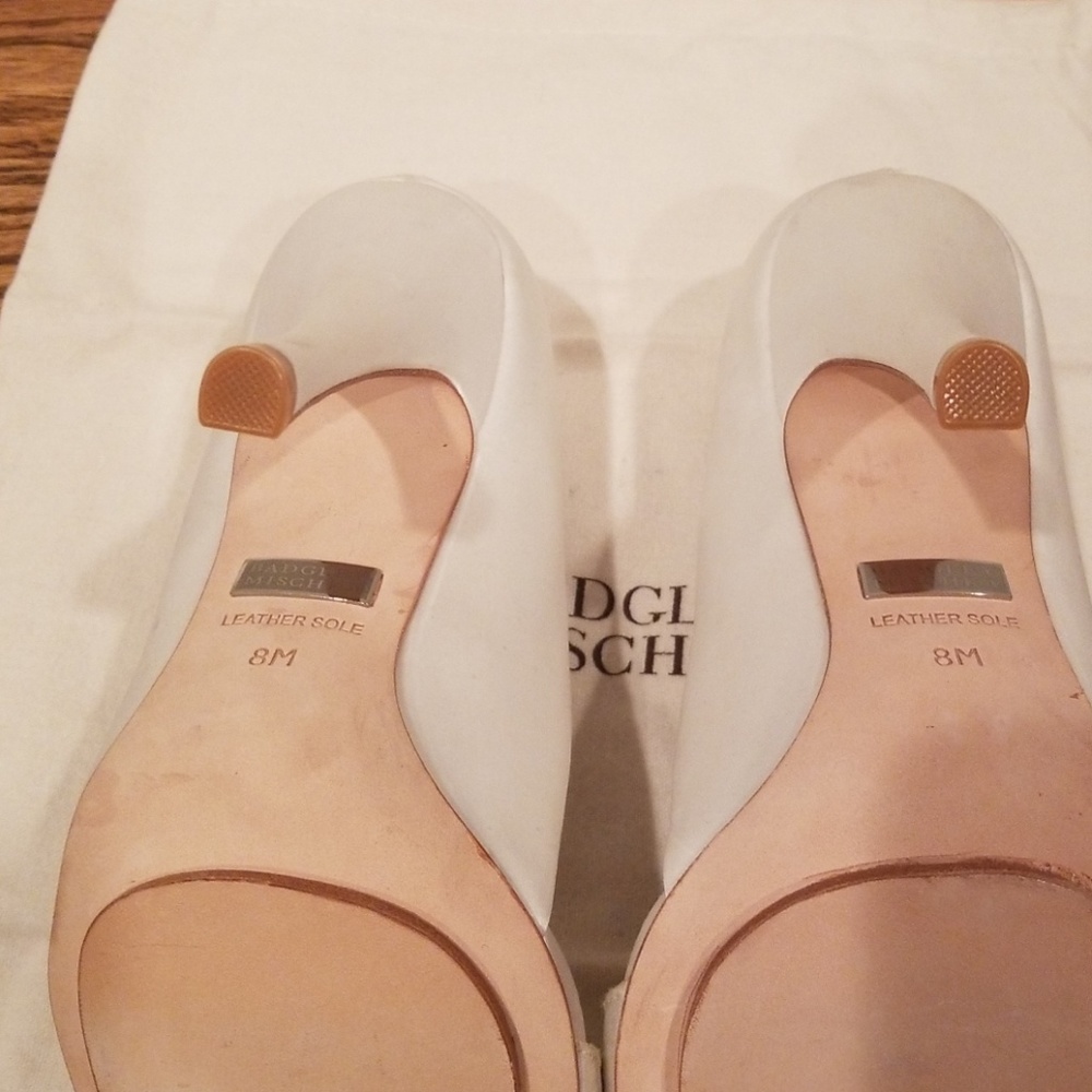 Badgley Mischka Cocktail Shoes White Satin - Picture 7 of 8